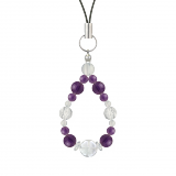 花かずら（6mm）紫色アメジスト・水晶（クォーツ）ストラップ