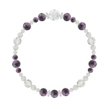 花かずら（6mm）京紫色チャロアイト・水晶（クォーツ）ブレスレット
