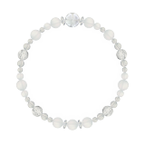 花かずら（6mm）白色フロスティクォーツ・水晶（クォーツ）ブレスレット