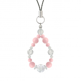 花かずら（6mm）鴇色ピンクオパール・水晶（クォーツ）ストラップ