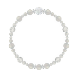 花かずら（6mm）卯の花色ホワイトオニキス・水晶（クォーツ）ブレスレット