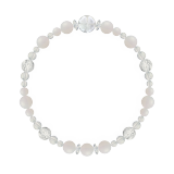 花かずら（6mm）練色ホワイトオパール・水晶（クォーツ）ブレスレット