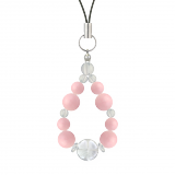 花かずら（8mm）鴇色ピンクオパール・水晶（クォーツ）ストラップ