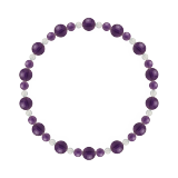 鳳凰（6mm）紫色アメジスト・水晶（クォーツ）ブレスレット