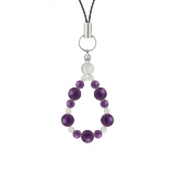 鳳凰（6mm）紫色アメジスト・水晶（クォーツ）ストラップ