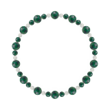 鳳凰（6mm）緑青色アズロマラカイト・水晶（クォーツ）ブレスレット