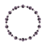 鳳凰（6mm）京紫色チャロアイト・水晶（クォーツ）ブレスレット