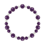 鳳凰（8mm）紫色アメジスト・水晶（クォーツ）ブレスレット